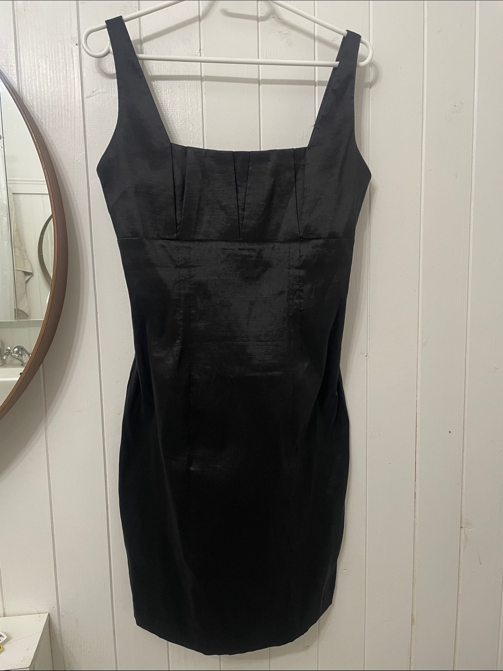 Calvin Klein Black Square-Neck Sleeveless cocktail Dress